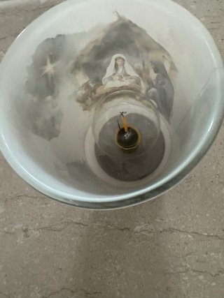 Lampada Natale Hervit Vetro Decorato