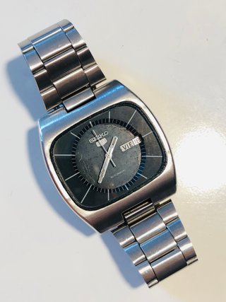 reloj seiko 5 tv screen gris 1982 6309