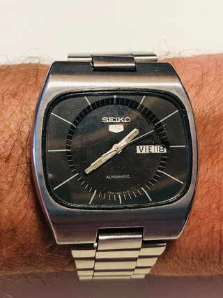 reloj seiko 5 tv screen gris 1982 6309