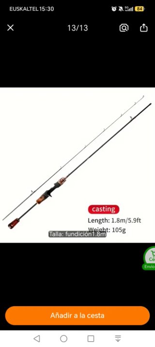 Caña de Pesca Casting 1.8m 105g