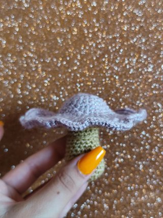 Duo di funghi decorativi all'uncinetto