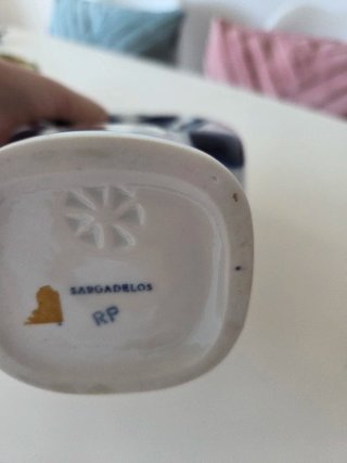 Botijo Sargadelos Figura Cerámica Azul y Blanco