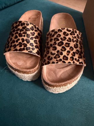 Sandalias con Plataforma Estampado Animal