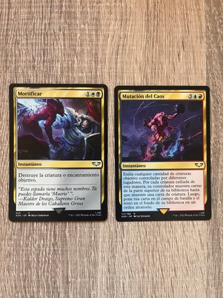 Cartas Magic warhammer 40k Mortificar y Mutación