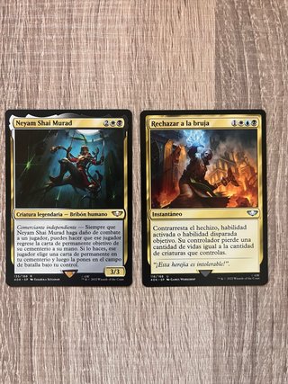 Cartas Magic warhammer 40k Neyam Shai y Rechazar