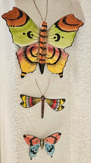 Decoración Mariposas y Libélula Cerámica