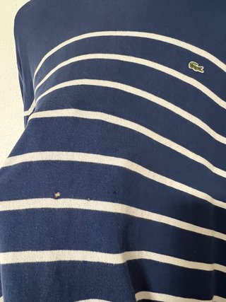 Jersey Lacoste Rayas Azul y Blanco
