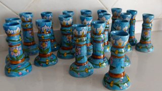 19 Candelabros de Cerámica Hechos a Mano