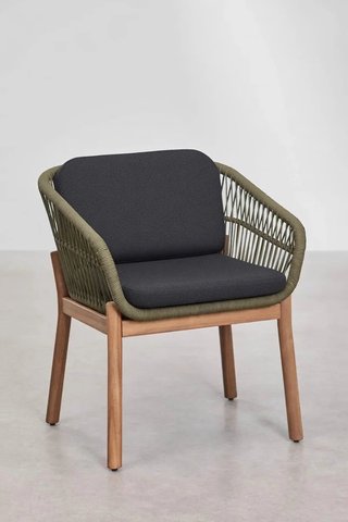 Silla Sklum Karvia Acacia y Cuerda con Reposabrazo