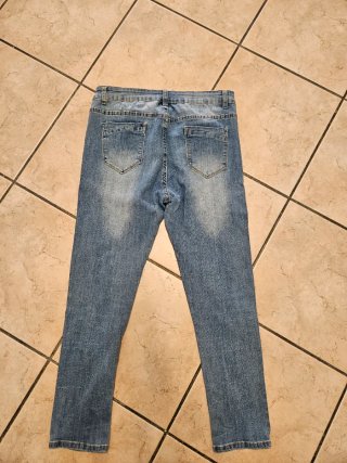 Jeans donna azzurri effetto slavato taglia 48