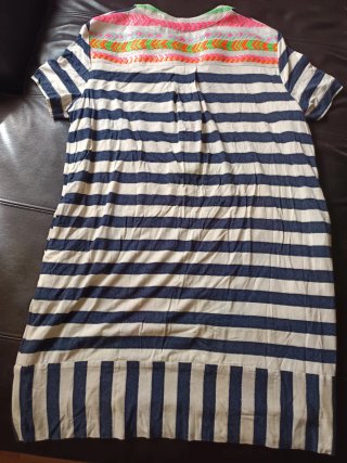 Vestido Vilagallo Rayas Azul y Blanco Talla 42
