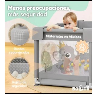 Parque Infantil Plegable Gris
