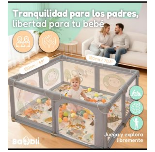 Parque Infantil Plegable Gris