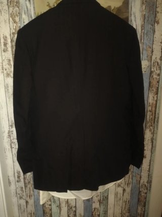 Trajes de novio negro con raya cobriza .completo