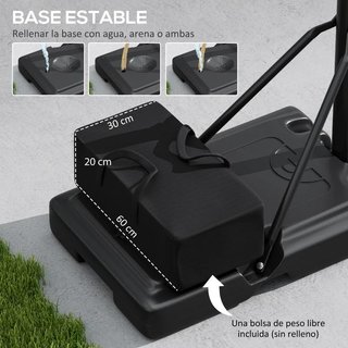 Canasta Baloncesto Ajustable 235-305cm con Ruedas