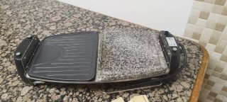 Raclette grill con plancha y piedra