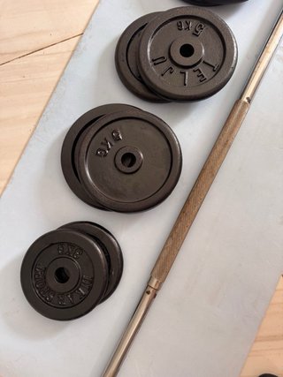 Barra de Pesas con Discos para musculación