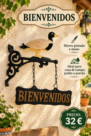 Colgador de puerta con pato BIENVENIDOS