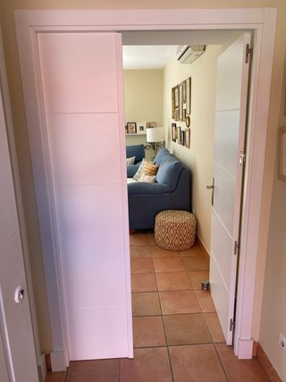 Puerta de paso blanca para salón 130 X 212 cm