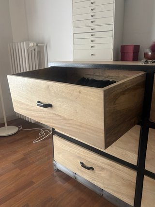 Cómoda Cajonera Madera y Metal Vintage
