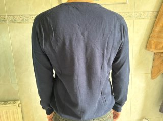 Jersey Guess Azul Marino Cuello Pico Algodón Fino