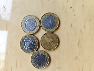 Lote 5 monedas 1 Euro antiguas