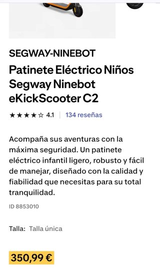 Patinete eléctrico Ninebot para niños