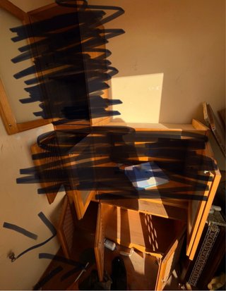 Escritorio de madera con almacenaje