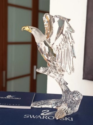 Figura Águila Swarovski Cristal Dorada
