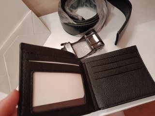 Cinturón y Cartera Lacoste Negro SOLO ENVIO