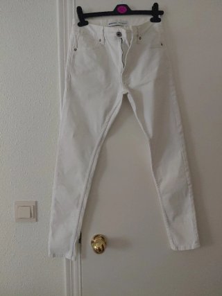 Pantalón Vaquero Blanco Bershka