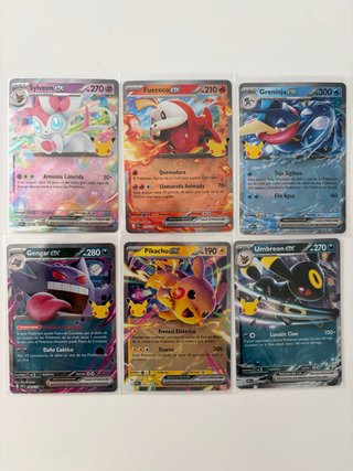 Lote 6 cartas Pokémon 30 Aniversario EX