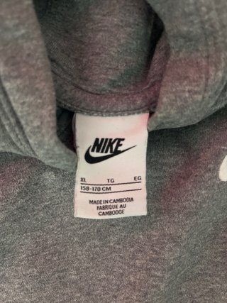 Sudadera Nike Gris (Talla XL juvenil (158–170 cm)