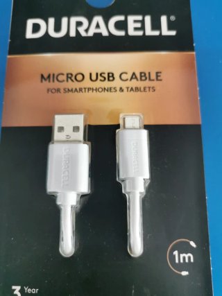 Cable Duracell USB-A a Micro USB 1m
