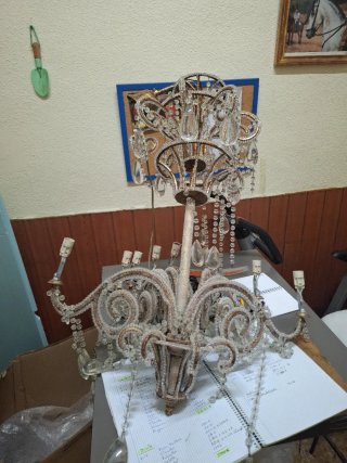 Lámpara Antigua de Cristal