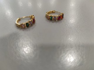 Pendientes Aro Plata Piedras Multicolor