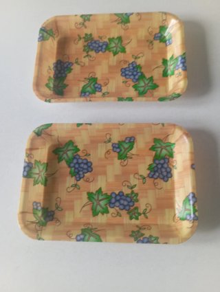 Juego de 2 bandejas decorativas uvas