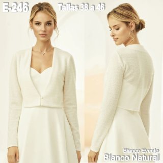 Chaqueta Novia Lana Talla 38 Blanco Natural