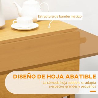Mesa Bar Plegable con Ruedas y 2 Taburetes Marrón
