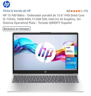 Portátil HP 15-fd0188ns 15.6 i5 16GB RAM 512GB