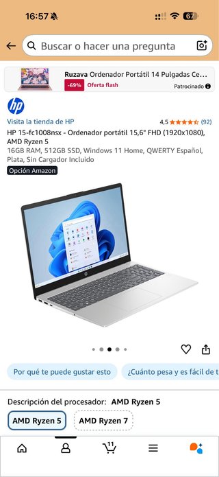 Portátil HP 15-fd0188ns 15.6 i5 16GB RAM 512GB