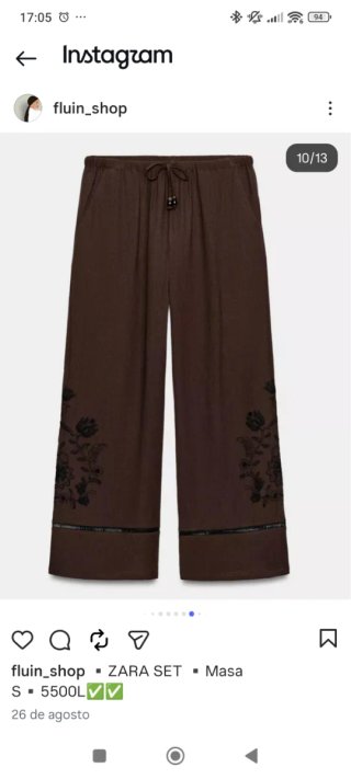 Conjunto Zara Marrón Talla L