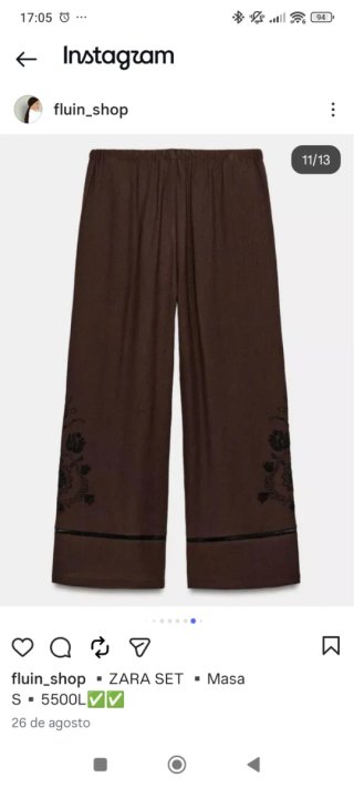 Conjunto Zara Marrón Talla L