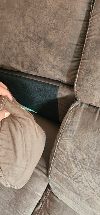 Sofá chaise longue marrón tela muy comodo.