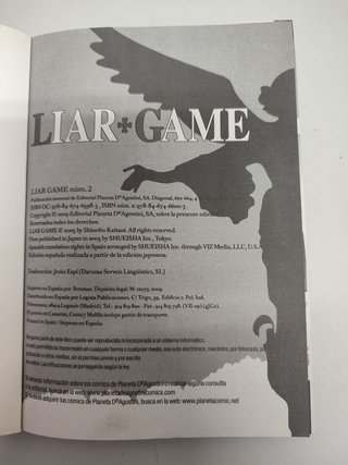 LIAR GAME Shinobu Kaitani 2 Planeta Deagostini