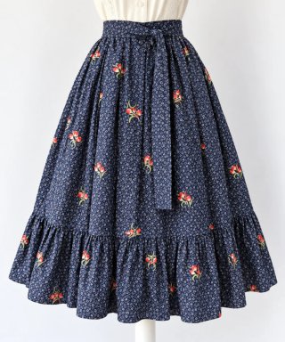 Falda Vintage Estampada con bolsillos