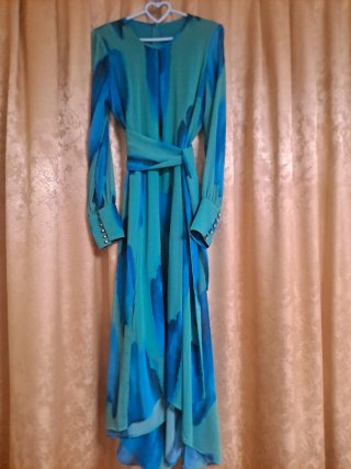 Vestido Moda Disparate Azul y Verde