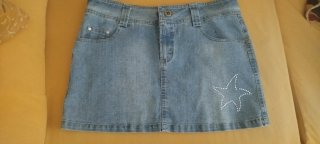 Falda vaquera mini con estrella Talla M