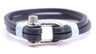 Pulsera Fortuna Beads Piel Azul Náutico