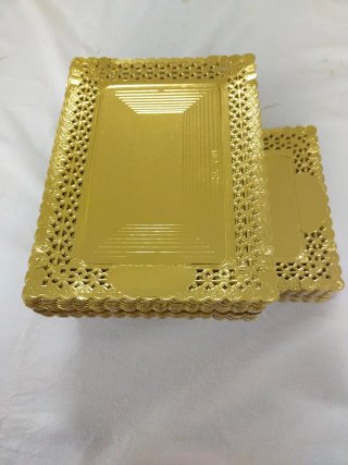 55 Bandejas de Cartón resistente doradas